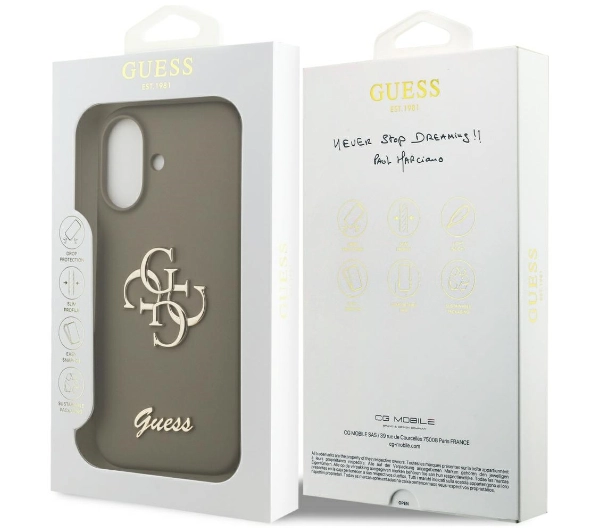 Guess Silicone Big 4G Script do iPhone 17 brązowy