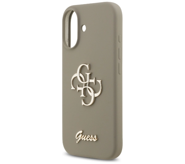 Guess Silicone Big 4G Script do iPhone 17 brązowy