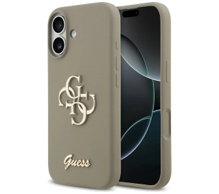 Guess Silicone Big 4G Script do iPhone 17 brązowy