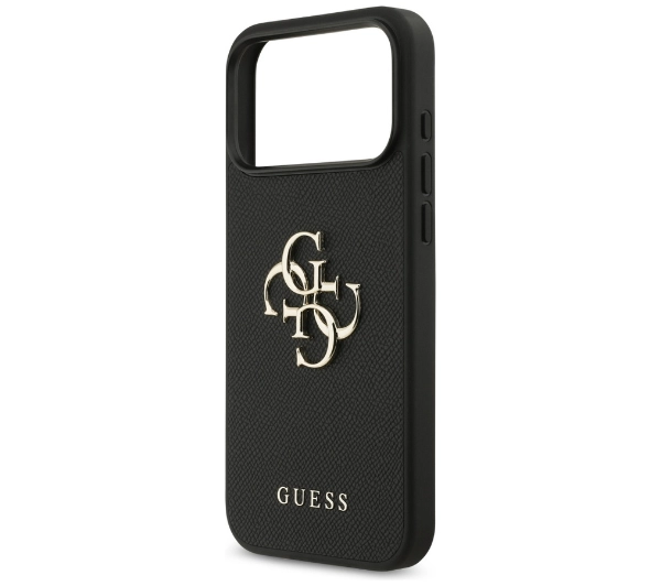 Guess Grained Big 4G & Classic Logo do iPhone 17 Pro Max czarny