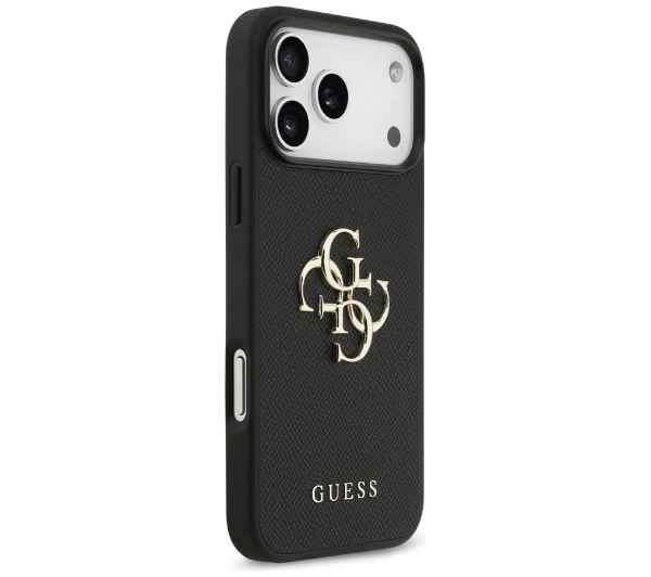 Guess Grained Big 4G & Classic Logo do iPhone 17 Pro Max czarny