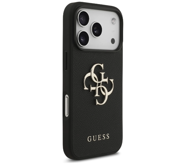 Guess Grained Big 4G & Classic Logo do iPhone 17 Pro czarny