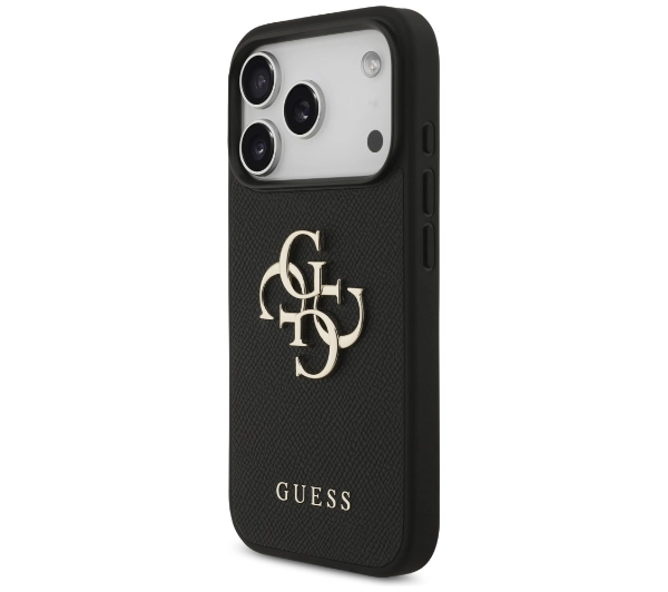 Guess Grained Big 4G & Classic Logo do iPhone 17 Pro czarny