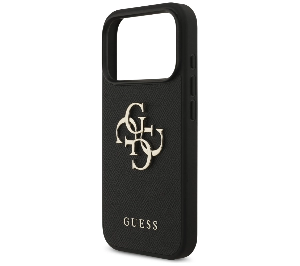 Guess Grained Big 4G & Classic Logo do iPhone 17 Pro czarny