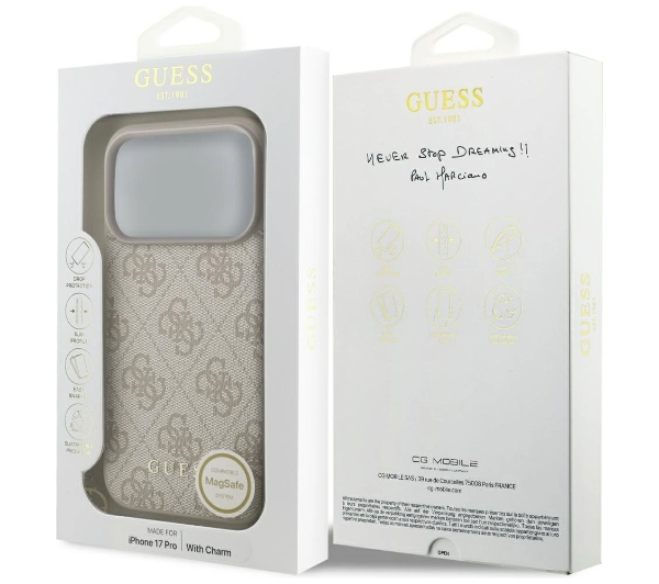 Guess 4G Charms Collection MagSafe do iPhone 17 Pro Różowy