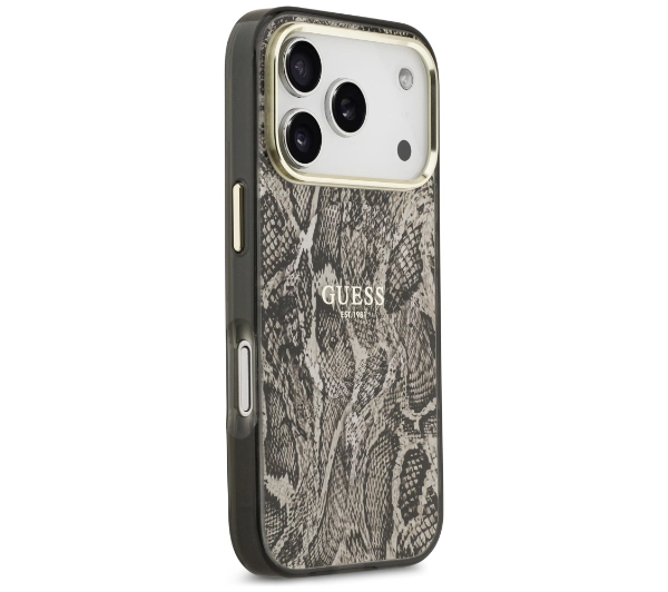 Guess Python Pattern MagSafe do iPhone 17 Pro brązowy