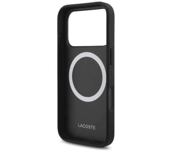 Lacoste Nomograme Gold Logo MagSafe do iPhone 17 Pro czarny