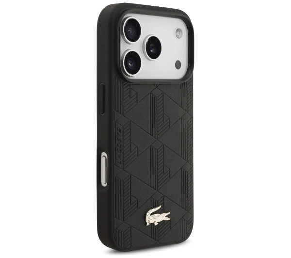 Lacoste Nomograme Gold Logo MagSafe do iPhone 17 Pro czarny