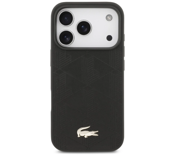 Lacoste Nomograme Gold Logo MagSafe do iPhone 17 Pro czarny