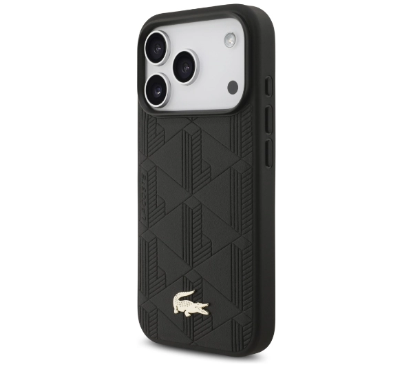 Lacoste Nomograme Gold Logo MagSafe do iPhone 17 Pro czarny