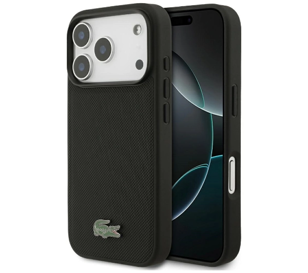Lacoste Petit Pique Lacquer Logo MagSafe do iPhone 17 Pro czarny