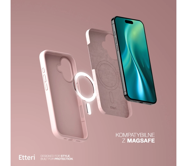 Etteri Silicone Case do iPhone 16 Plus Różowy