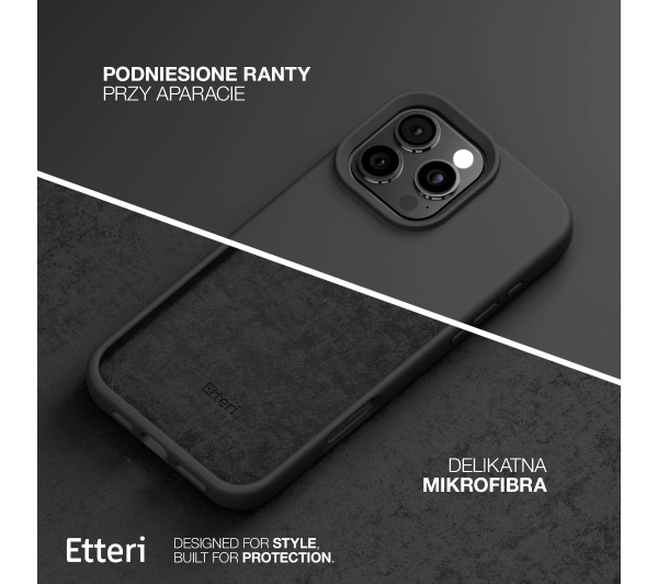 Etteri Silicone Case do iPhone 16 Pro Max Czarny