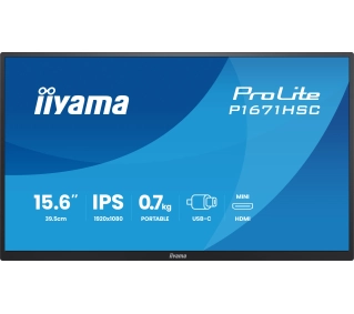 iiyama ProLite P1671HSC-B1 15,6" IPS Full HD 60Hz 3ms Przenośny - Kup na Raty - RRSO 0%