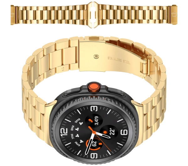 Bizon ze stali nierdzewnej Aura do Galaxy Watch 8 40/44mm Galaxy Watch 8 Classic 46mm Złoty