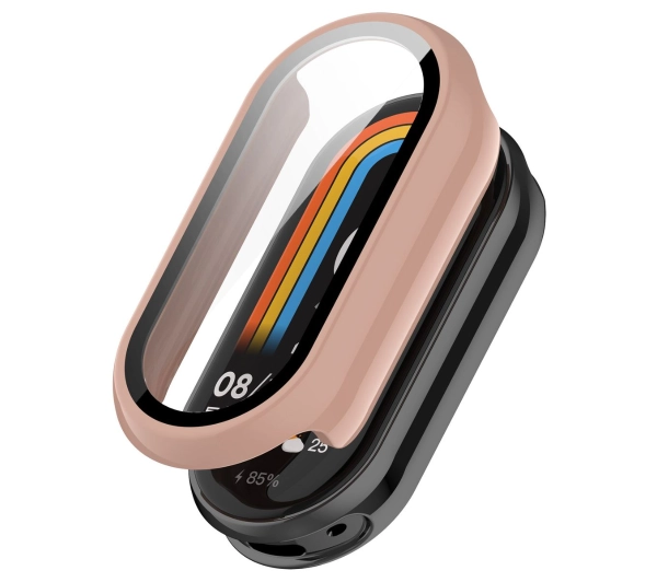 Bizon ze szkłem do Xiaomi Smart Band 10 różowy