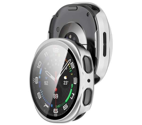 Bizon ze szkłem do Samsung Galaxy Watch 8 44 mm srebrny