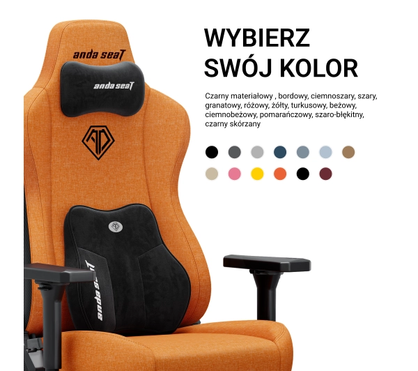 Anda Seat Kaiser 3E XL Gamingowy do 150kg Tkanina Pomarańczowy - Kup na Raty - RRSO 0%