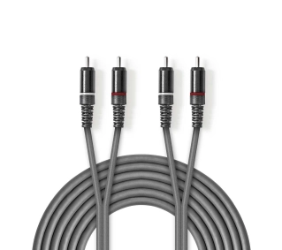 Nedis COTH24200GY15 2x RCA 1,5m Srebrny
