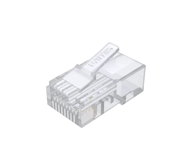 Unitek OT1091ATP01 wtyk modularny Pass-Through RJ45 Cat.6 100 szt. Przezroczysty