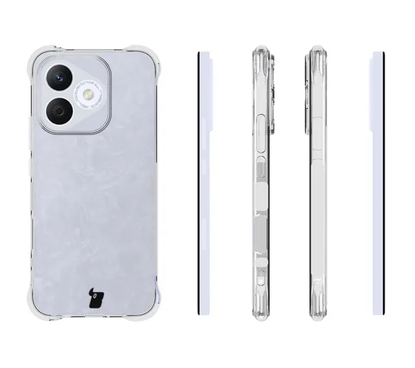 Bizon elastyczne etui Salpa + 2x szkło hartowane Clear Pack do Honor 400 Lite 5G