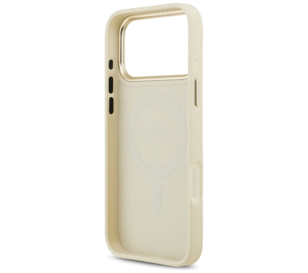 Guess Peony Hot Stamp MagSafe do iPhone 17 Pro Max Beżowy