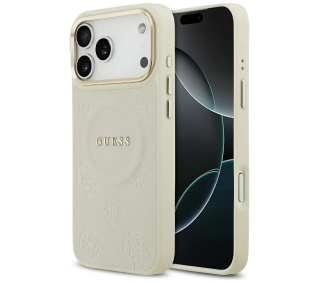 Guess Peony Hot Stamp MagSafe do iPhone 17 Pro Max Beżowy