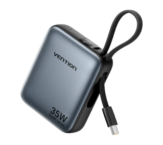 Vention FHEH0 10000mAh 35W Wbudowany kabel USB-C Szary