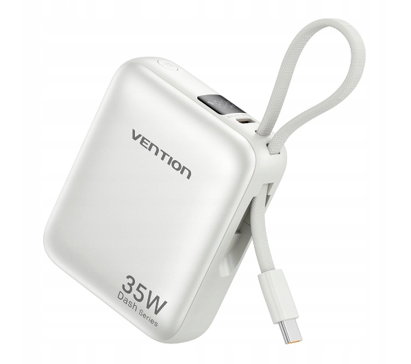 Vention FHEN0 10000mAh 35W Wbudowany kabel USB-C Beżowy