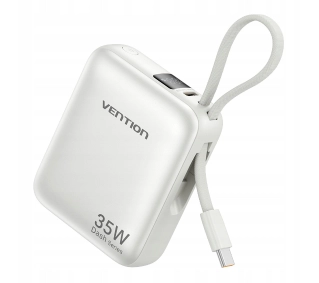 Vention FHEN0 10000mAh 35W Wbudowany kabel USB-C Beżowy - ⚡ EURO HIT CENOWY! ⚡