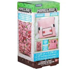 Paladone Minecraft Pig Cushion Blanket