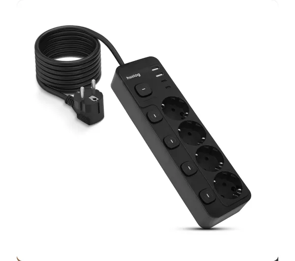 Huslog HUS1053 4 gniazda 1,5m Czarny