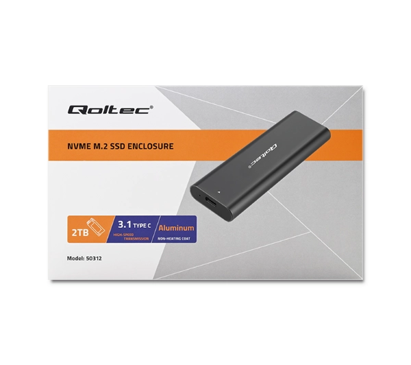 Qoltec 50312 M.2 SSD NVME PCI-E USB typ C Czarny
