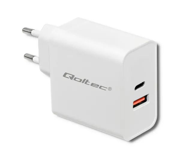 Qoltec 51715 USB-A USB-C 63W Biały