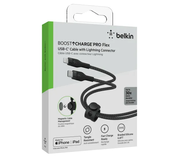 Belkin BoostCharge Pro Flex USB-C do Lightning 2 m Czarny