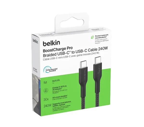 Belkin BoostCharge Pro USB-C do USB-C 240W 1m Czarny