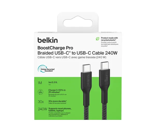 Belkin BoostCharge Pro USB-C do USB-C 240W 1m Czarny