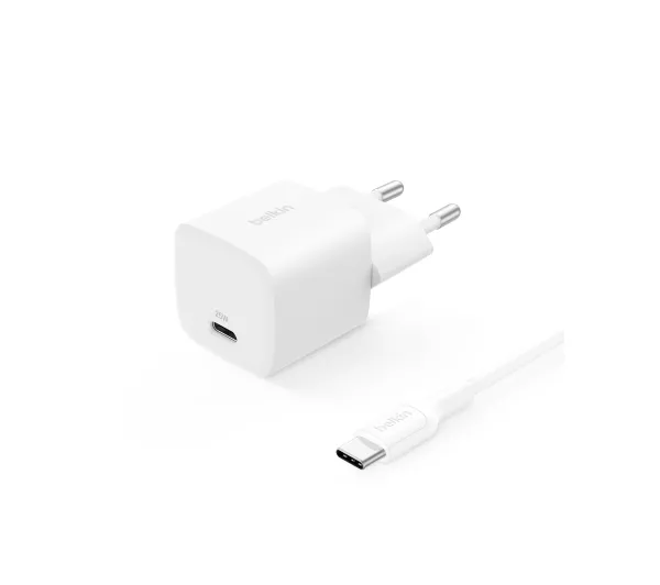 Belkin BoostCharge USB-C 25W Biały + Kabel USB-C
