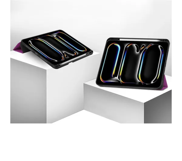 Bizon Case Tab Lizard z klapką do iPad Pro 11" 2025 / 2024 Ciemnofioletowy