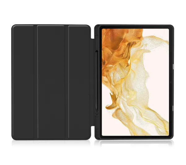 Bizon Case Tab Lizard z klapką do Samsung Galaxy Tab S10 Plus / S9 Plus Czarny