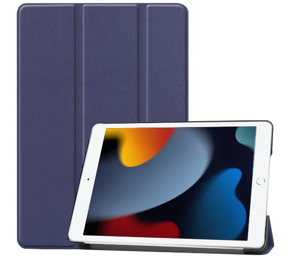 Bizon Case Tab Croc z klapką do iPad 9/8/7 10.2 2021/2020/2019 Granatowy