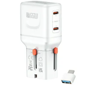 4smarts World Travel Nomad Pocket 2x USB-C 65W Biały