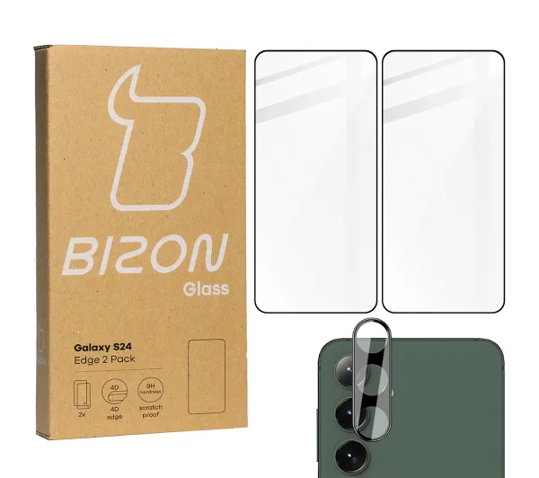 Bizon 2x Szkło + szybka na aparat Edge 2 Pack do Samsung Galaxy S24