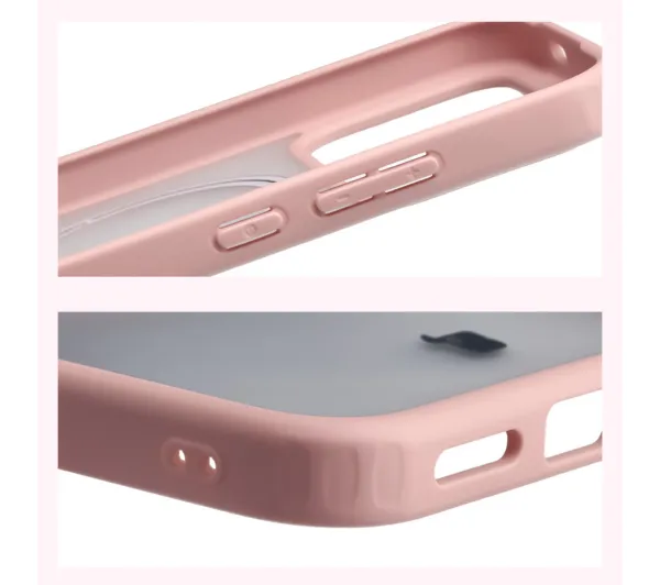 Bizon MatteO do Xiaomi POCO F8 Pro Półprzezroczyste z różową ramką