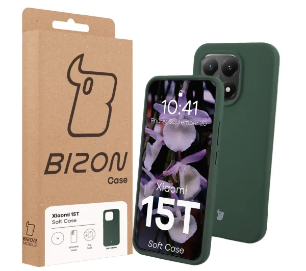 Bizon Soft Case do Xiaomi 15T Ciemnozielony