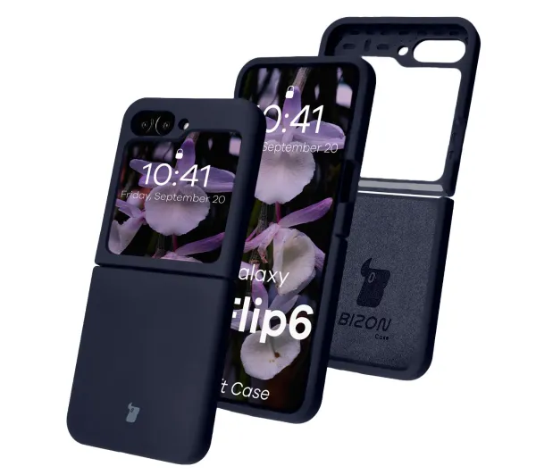 Bizon Soft Case do Samsung Galaxy Z Flip7 FE / Samsung Galaxy Z Flip6 Granatowy