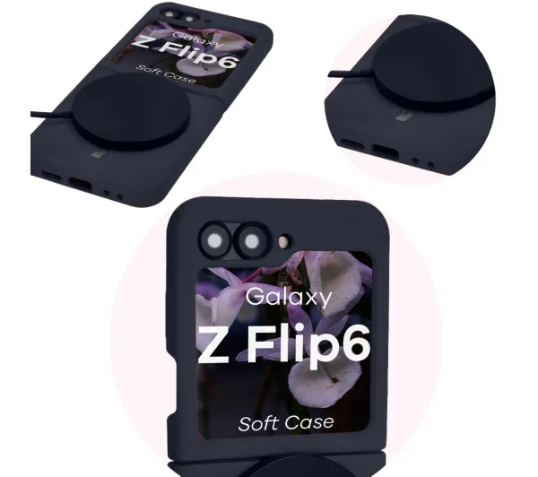 Bizon Soft Case do Samsung Galaxy Z Flip7 FE / Samsung Galaxy Z Flip6 Granatowy