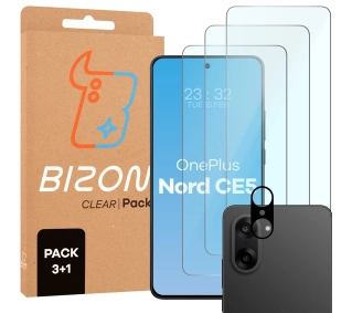 Bizon 3x Szkło hartowane + szybka na aparat Glass Clear Pack do OnePlus Nord CE5 5G