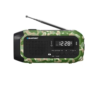 Blaupunkt ER20GC SURVIVAL Na korbkę, Solarne, Latarka, Powerbank, Radio FM Zielony