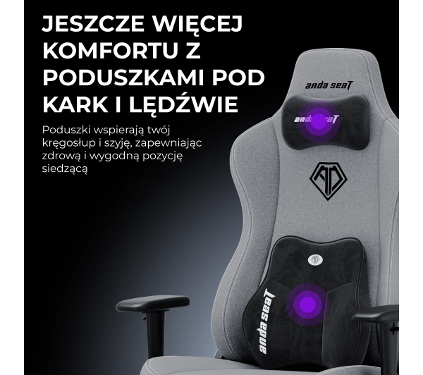 Anda Seat Novis Plus XL Gamingowy do 150kg Tkanina Szary - Kup na Raty - RRSO 0%